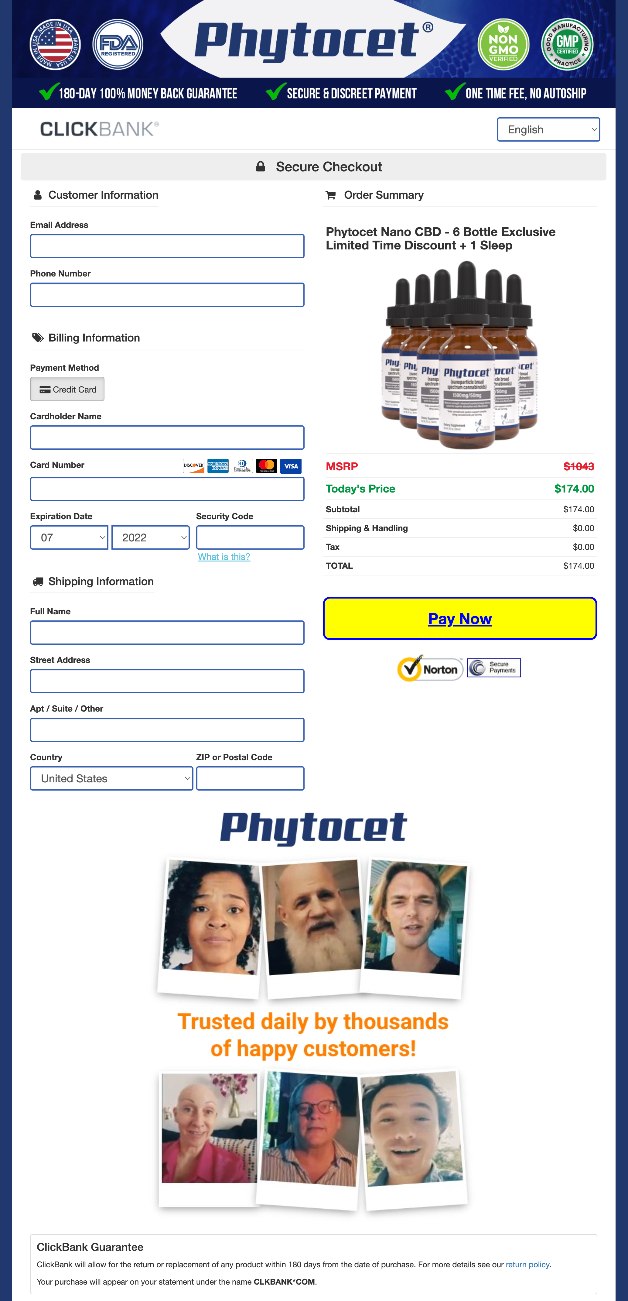 Phytocet - Order Page